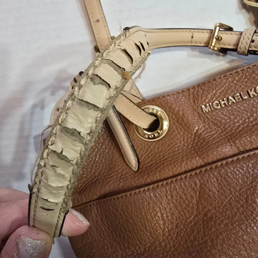 MICHAEL KORS brown leather tote handbag